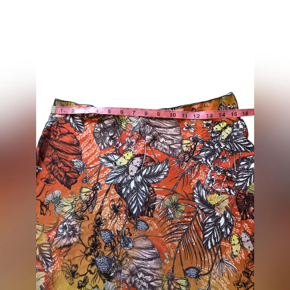 Haystacks Women Size Large MultiColor Floral Butterfly Skirt Made In USA Boho - Picture 3 of 6
